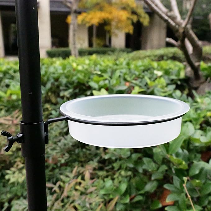 2pcs Plastic Round Bird Feeders Bowls, Wild Birds Seed Feeder Tray Bird Bath Water Bowls Accessories for Feeding Station Tray Perfect for attracting Birds