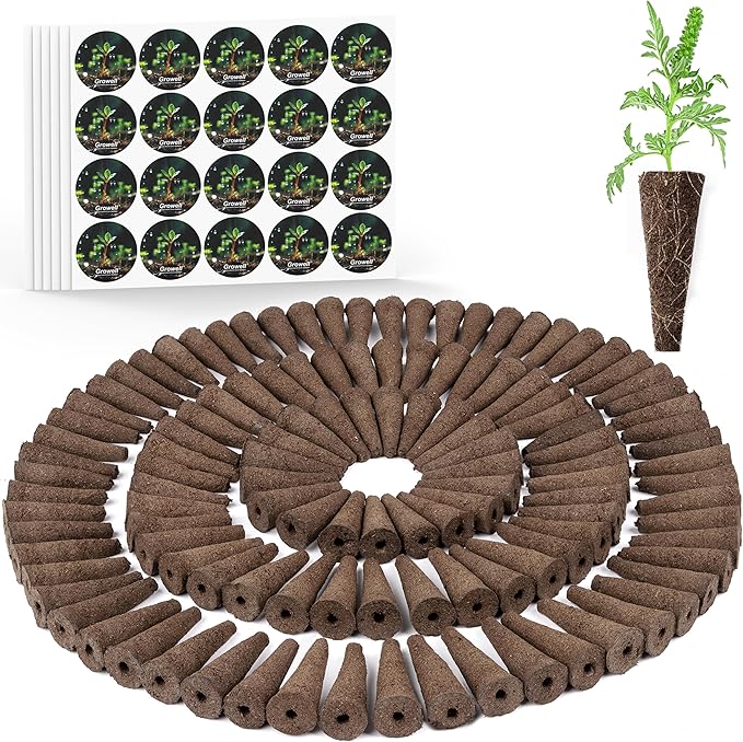 240 Pcs Hydroponic Pods Kit, 120 Pcs Grow Sponges with 120 Pcs Pod Labels Compatible with Aerogarden and Others Brand, Seed Pod Starter Kit for Hydroponics Growing System