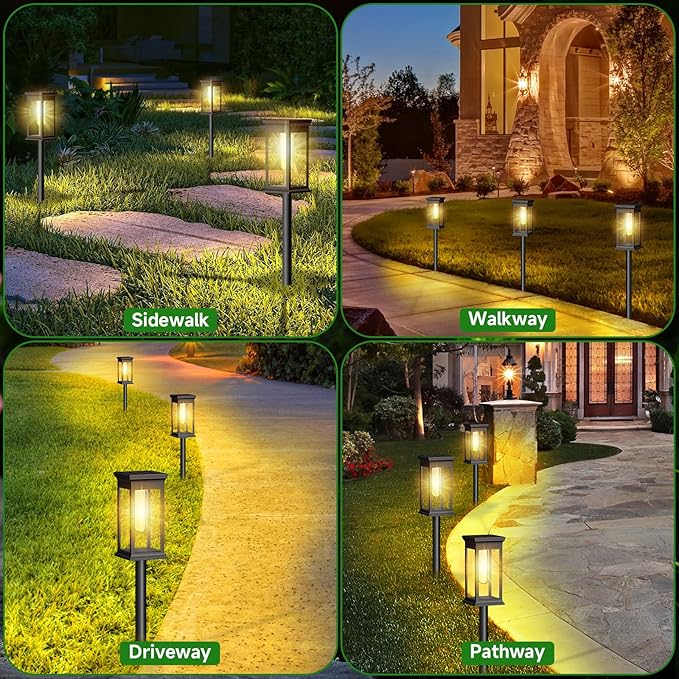 Solar Pathway Lights Outdoor Waterproof – 10 Pack Bright Solar Powered Garden Lights with Auto On/Off, IP65 LED Landscape Lighting for Walkway Patio Lawn Yard Decor