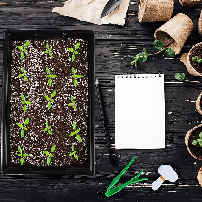 6 Packs Seed Starter Tray Kits with Humidity Dome, Plastic Germination Growing Trays with Plants Labels, Planting Tools for Seeds Growing Starting, Germination and Seedling Propagation